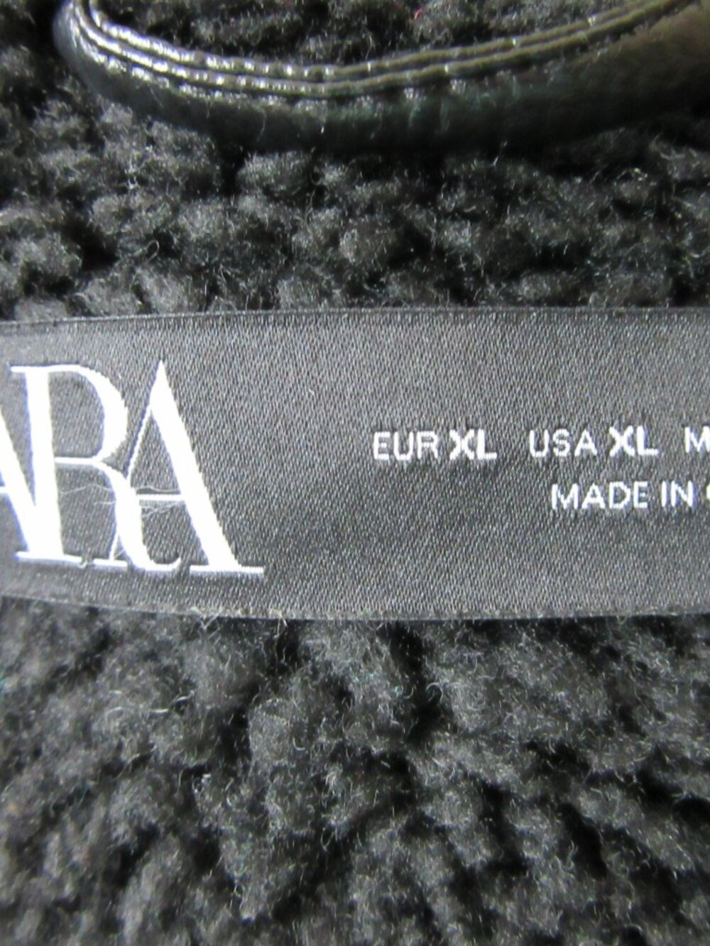 ZARA Black Faux Suede Sherpa XL Zip Long Sleeve Winter Jacket - Picture 5 of 7
